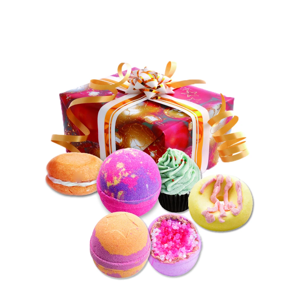 Natural Organic Rose Petals Vanilla Donut Ball Dechlorinating For Body Pedicure Spa Relaxing Cleanse Fizzers Soak Bath Salts