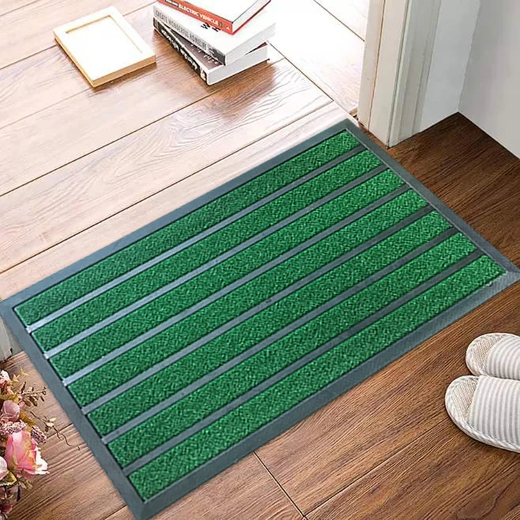Embossed Velour Polyester Floor Mat Rubber Doormat