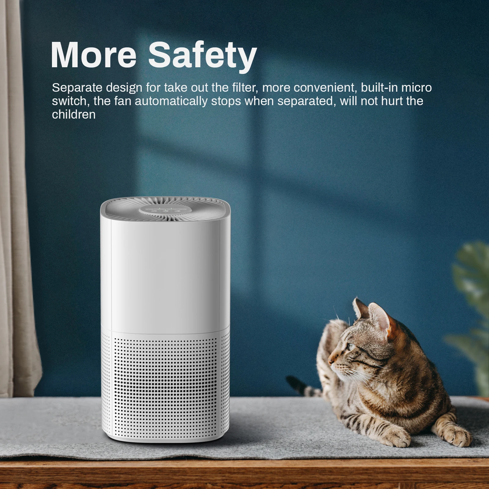 New Product Portable 13W Smart H13 HEPA Filter Household Air Purifier