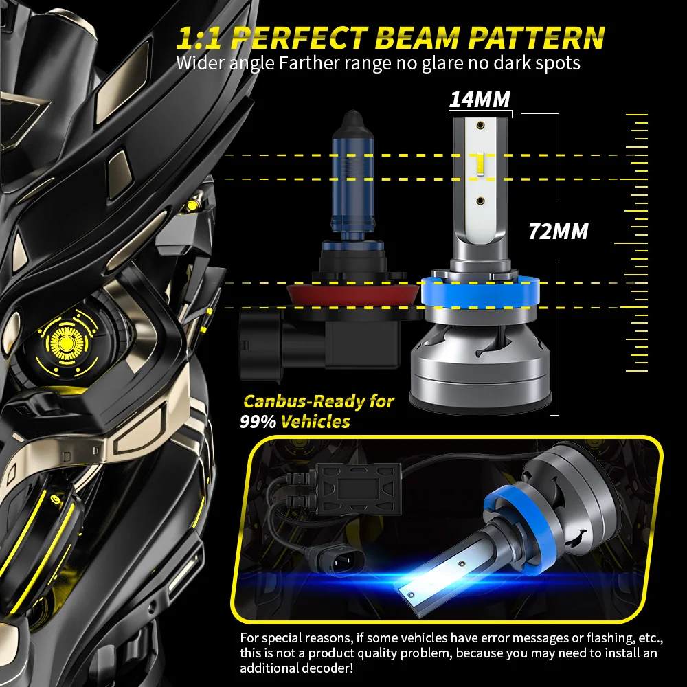  DXZ factory D1 9003 H4 High Low Beam CAR LED Headlight Kit 10000Lm 50W Automobles Bulbs Lamp motorcycle