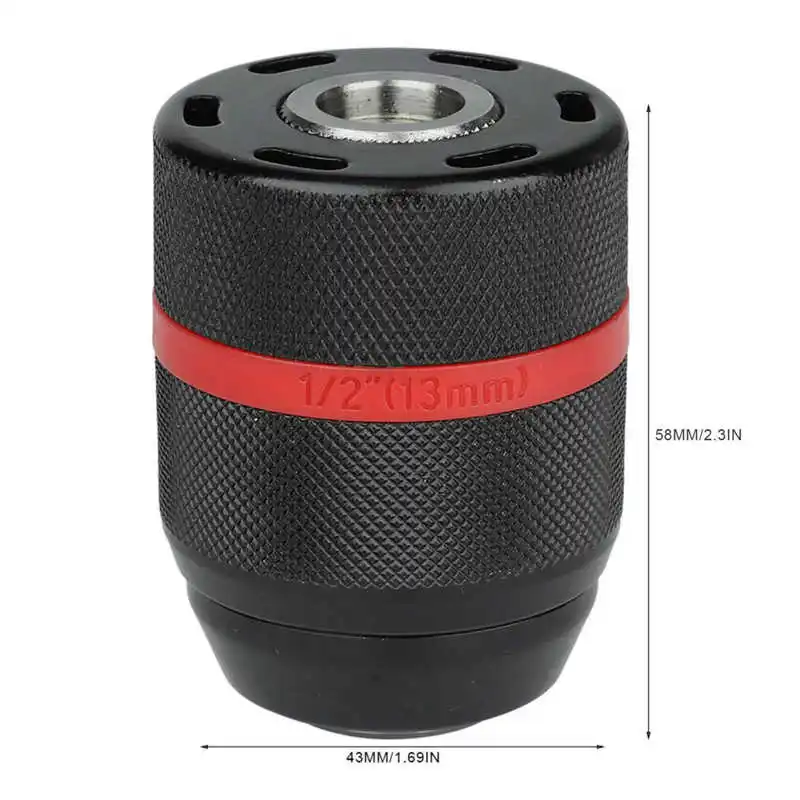 Keyless Hand Drill Chuck 1/2-20UNF Mount 2~13mm Self-tighten Drill Chuck for Multiple Purposes Step