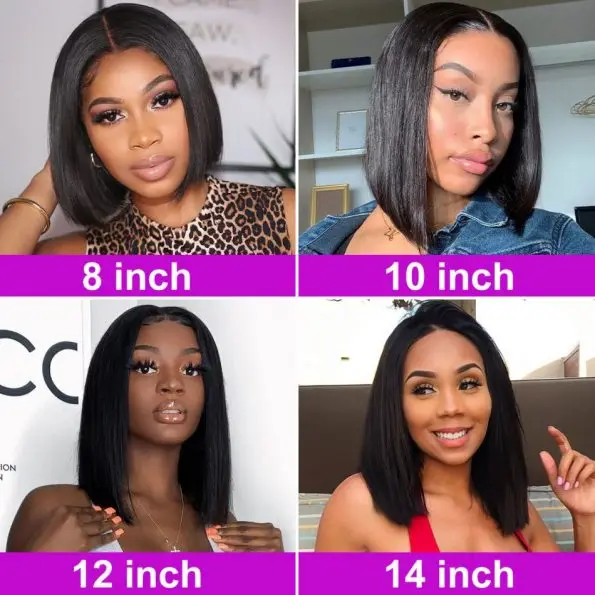 Brazilian unprocessed Virgin Bob Straight Long Human Hair Lace Wigs with Baby Hair Pre Plucked hair line