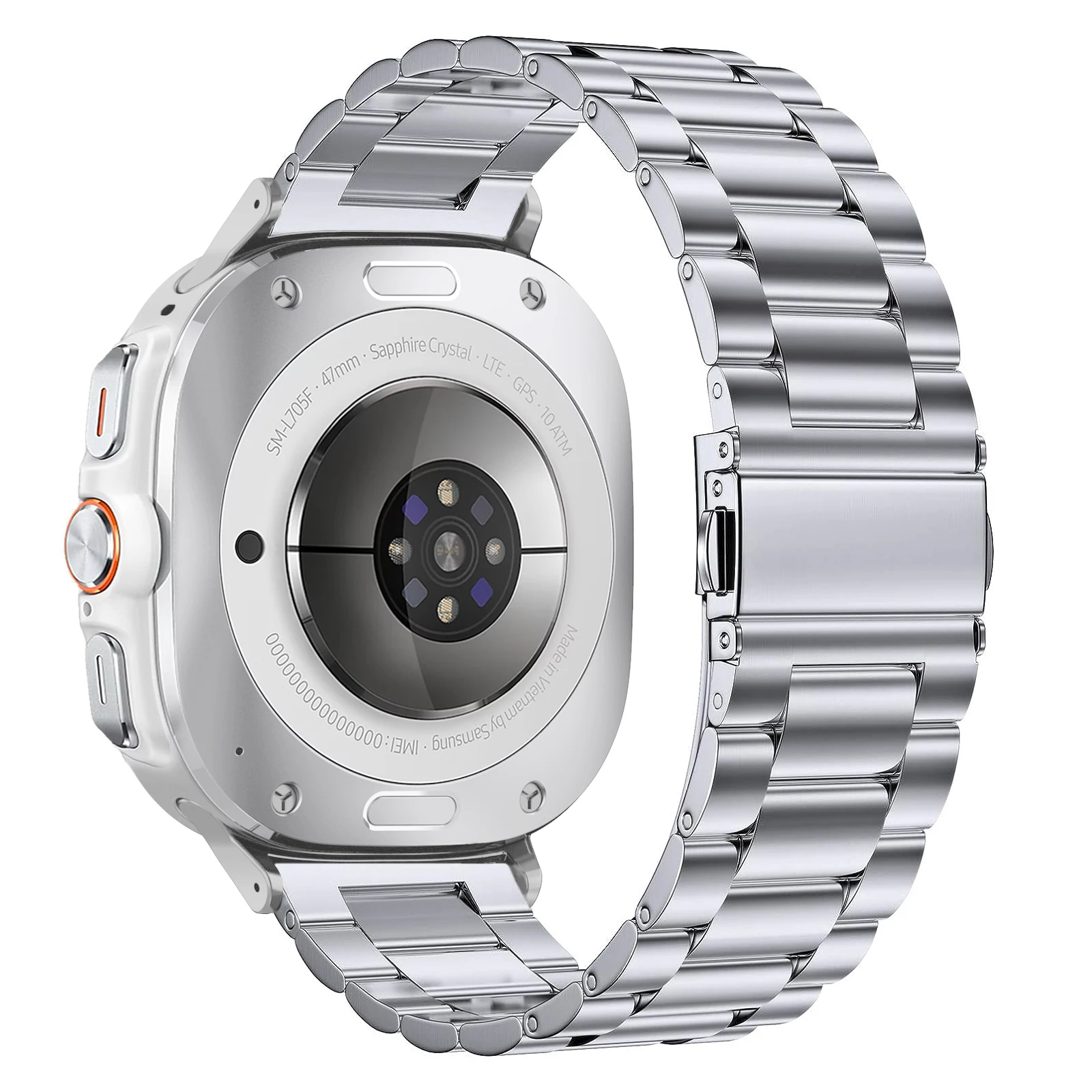 No Gaps Stainless Steel bands For Samsung Galaxy Watch7 ultra 47mm Metal Straps For Samsung Watch7 Ultra 3 beads Metal Bracelet