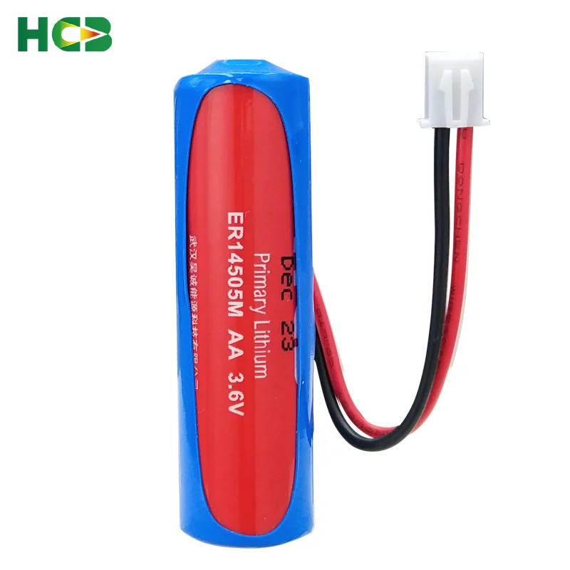HCB ER14505M Add Connector 3.6V Li-SOCl2 Lithium Battery For Smart Meter Personnel Locator Card