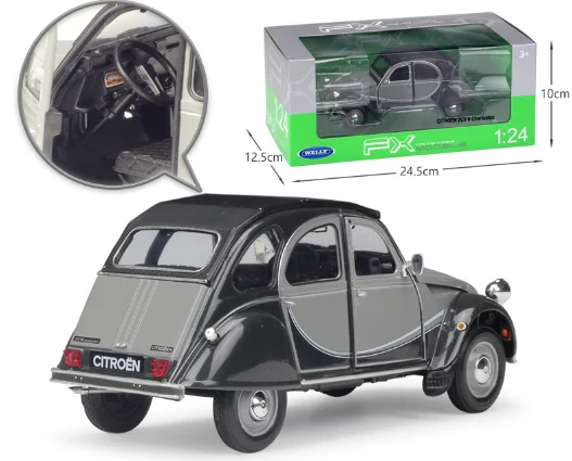 WELLY 1/24  CITROEN 2CV 6 Charleston Alloy Car Model  Collection Decoration Diecast Toy Vehicles