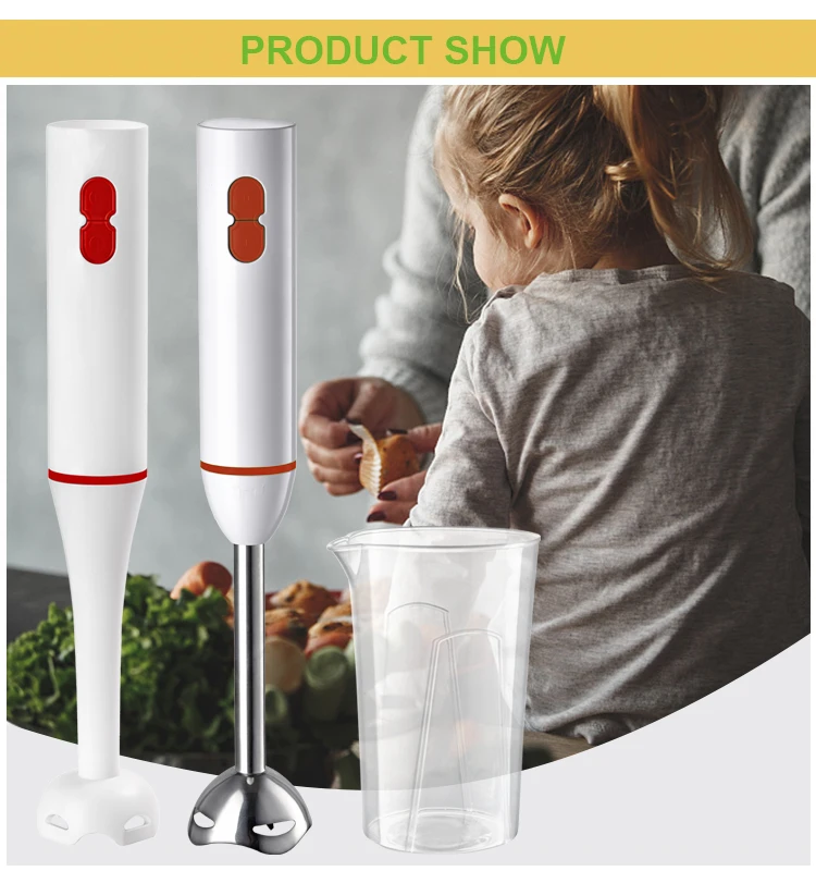 Multifunctional Household Immersion Blender and Hand Squeezer Mixer Push Button Control