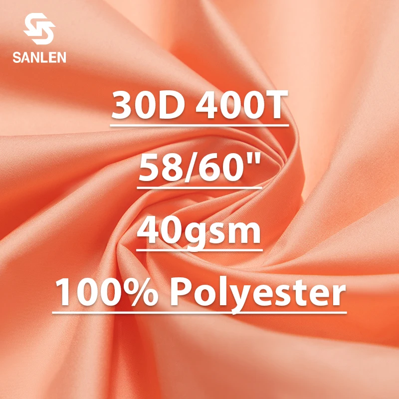 Super Soft 30D 400T Ultra Light Children Kids Waterproof Thin Polyester Pongee Fabric Material For Down Jacket