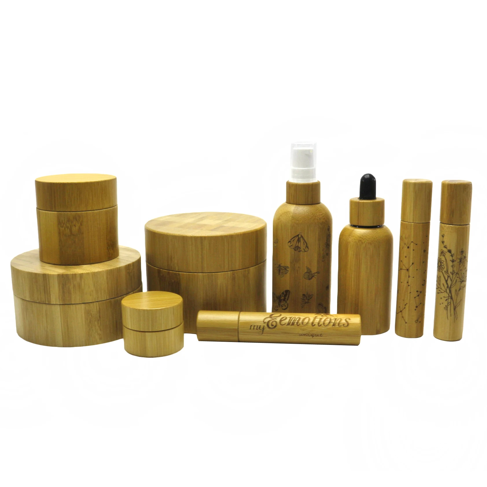 Natural Bamboo bottle jars Empty bamboo Cream Jar bamboo roll on bottle GJ-CC198