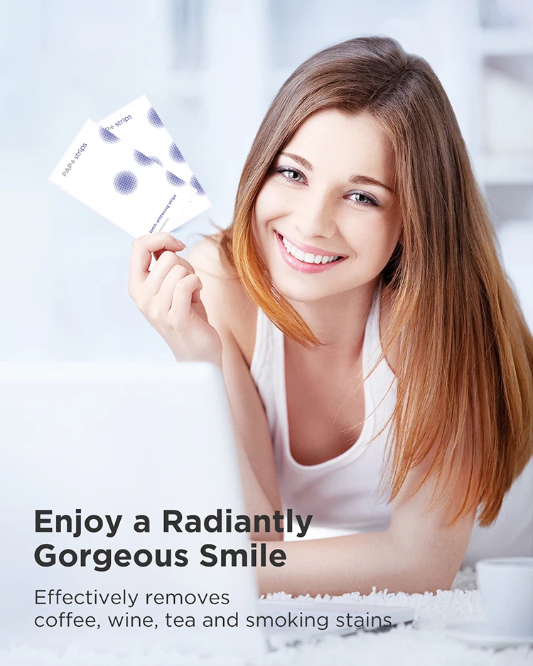 CE Approved 28pcs Non Peroxide Sensitive Free PAP Teeth Whitening Strips Private Logo