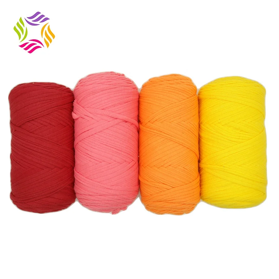 manufacturer wholesale 100% polyester 400g t shirt yarn crochet yarn for knitting