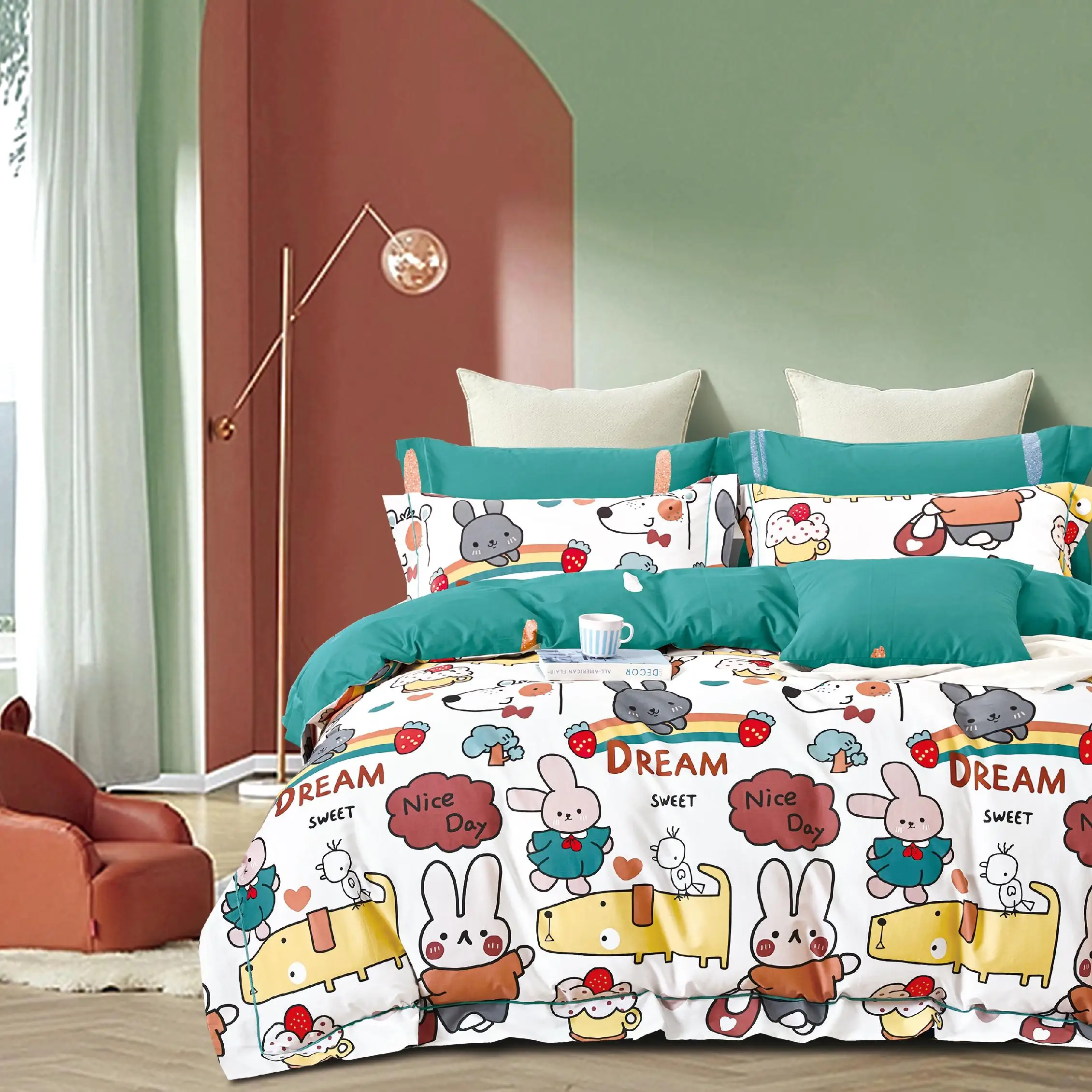 2022 new cartoon design 200tc twill cotton fabric for bedding