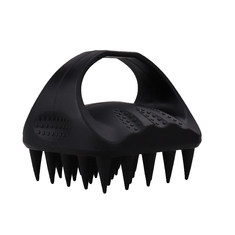 High Quality Private Label Scalp Care Black Hair Brush Silicone Shampoo Brush Hair Head Scalp Massager Brush For Men Women
