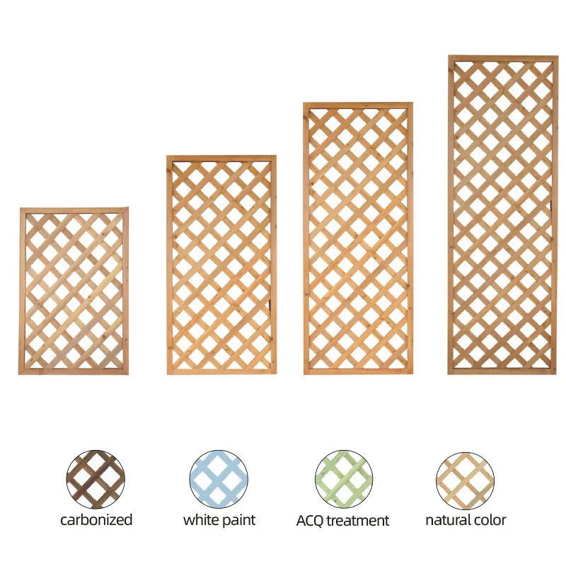 Natural wood lattice fence