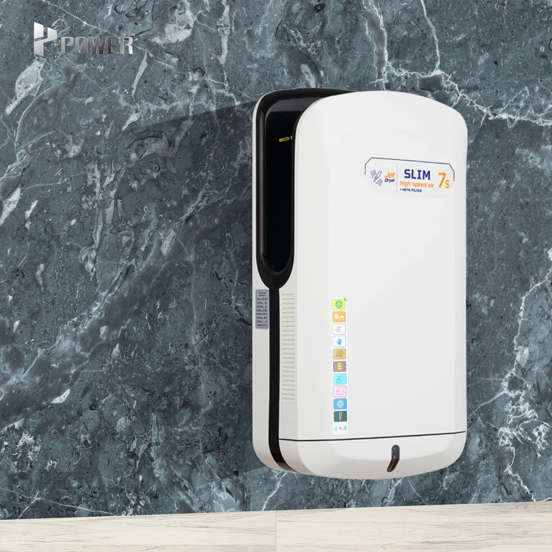 Abs+Uv Material Toilet Brushless Wall-Mounted Infrared Jet Hand Dryer