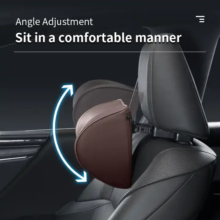 Car Headrest Neck Pillow With Phone IPad Holder Car Seat Headrest Sleep Pillow Neck Support Car Interior Accessories