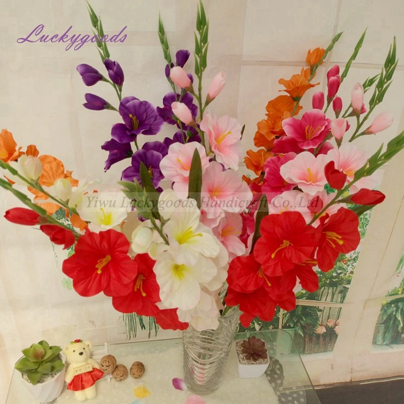 
LF657 Luckygoods tall vase gladiolus wedding flowers with long stem wholesale 