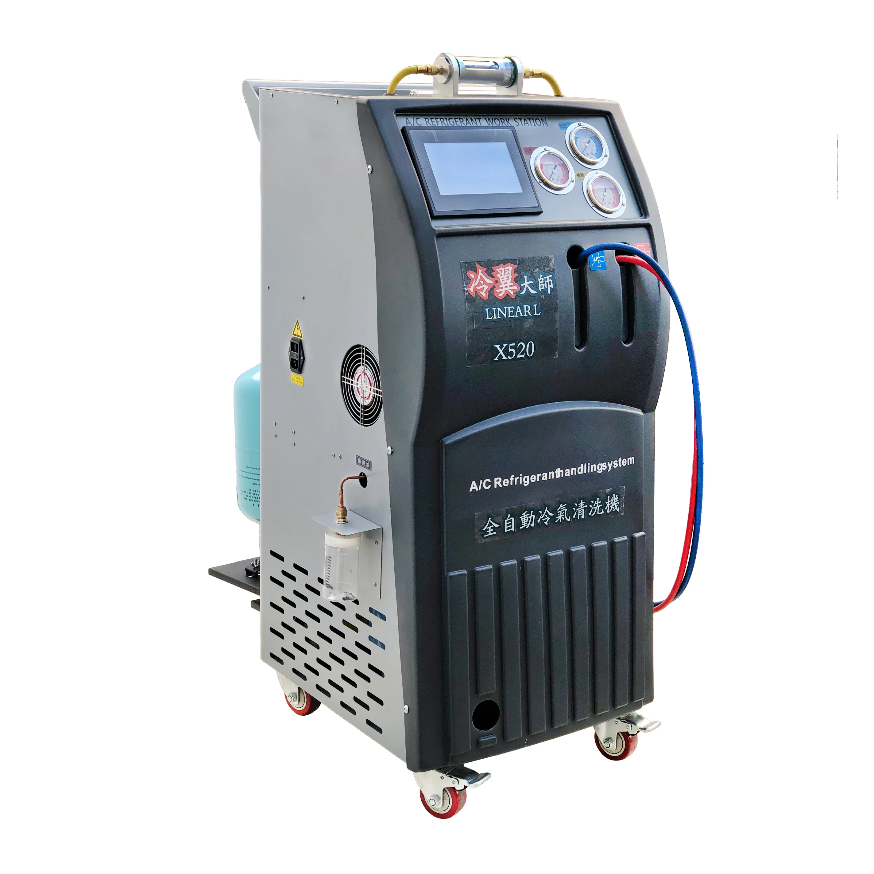 HONOW Auto AC System Flushing Machine with 2 oil system PAG and POE refrigerant oil