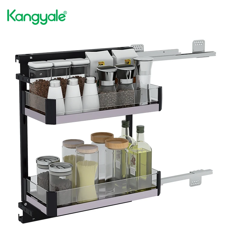 KYL ML03C230L Factory supply metal 2 layers drawer basket for kitchen