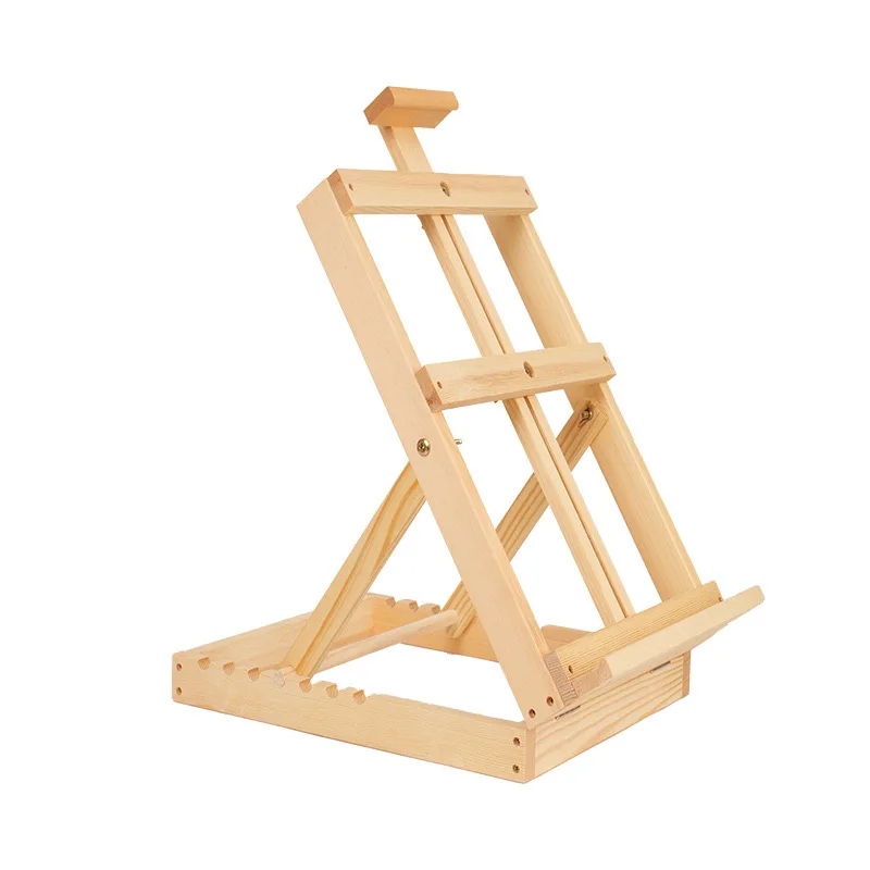 Heavy-Duty H-Frame Wooden Easel Studio Quality Solid Beech Wood Adjustable Artist Desktop Table for Painting and Drawing