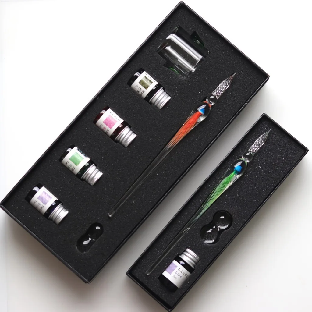 High borosilicate glass hert-resistant artistic classic promotion souvenir gift crystal dip fountain pen