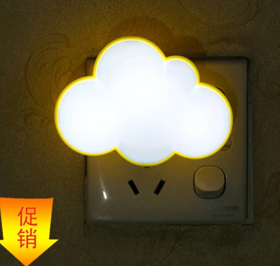 ABS Creative Cloud Shape Light Control Intelligent Induction Night Light Led Sensor Lovely Christmas Decor Happy New Year