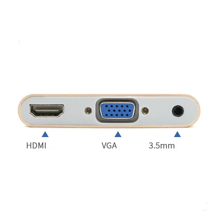 USB 3.1 Type-C к HDMI VGA 3 5 мм аудио концентратор в 1 C многопортовый адаптер конвертер