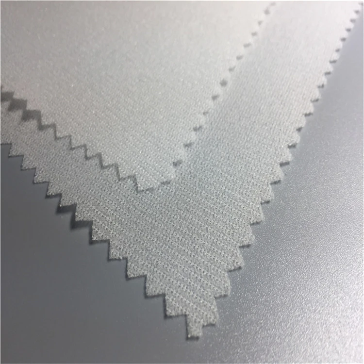 interlining company high quality 100% polyester adhesive buckram Warp knitted interlining