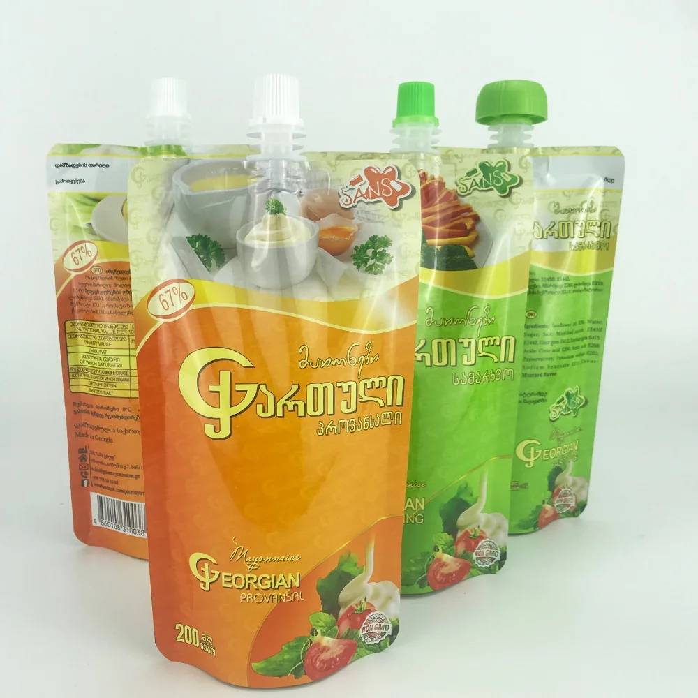 200g солнцезащитные очки с печатью логотипа на заказ майонез соус упаковки еды носик стоьте вверх мешок
