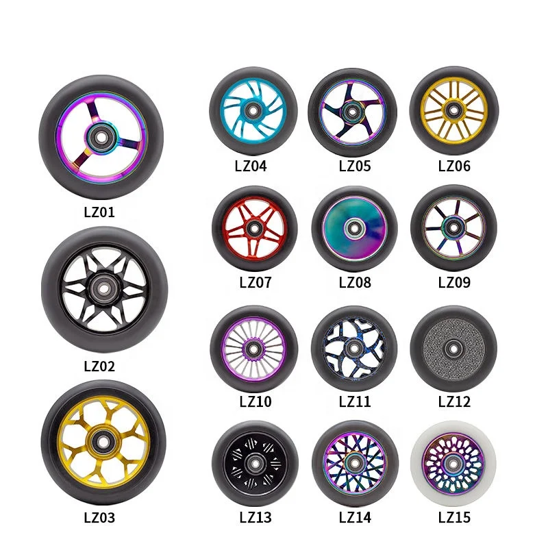 Factory Sale OEM Aluminium Core High Rebound Pro Scooter Wheel 100mm 110mm 120mm 125mm Wheel Roller Ski Wheel