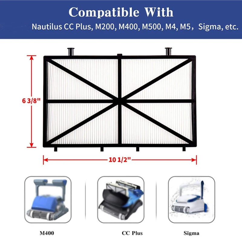 Ultra Fine Pleated Pool Cleaner Filter Part 9991432-R4 Panel for Dolphins M200 M400 M500 Nautilus CC Plus Robotic Pool Cleaner