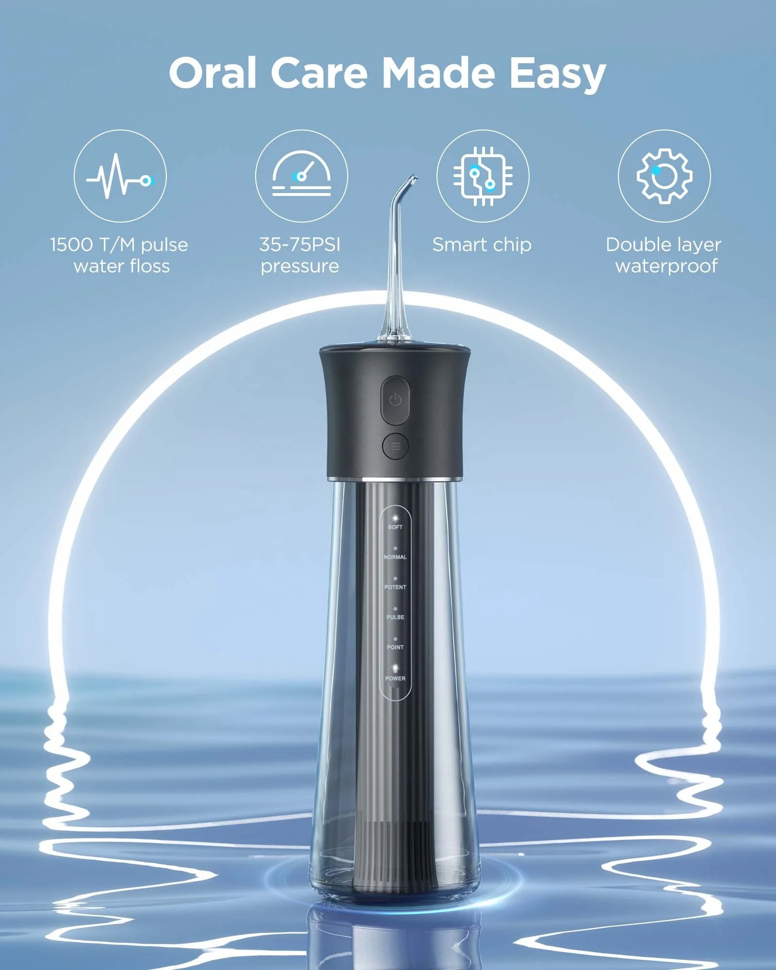 Cordless Water Flosser Rechargeable Portable Oral Irrigator for Travel Home Soft Waterproof Usb Power Item Battery Tank