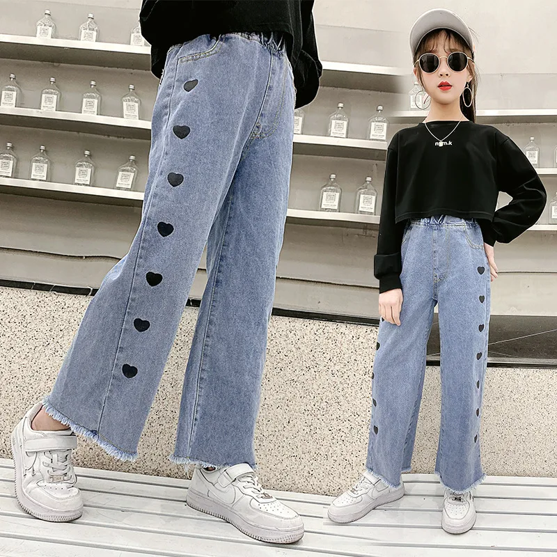 Fashion Girl Kids Loose Pants High-Waisted Children Trousers Baby Girl Pants