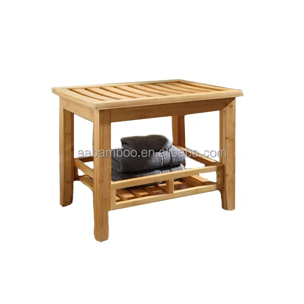 Bamboo Bathroom Towel Stool
