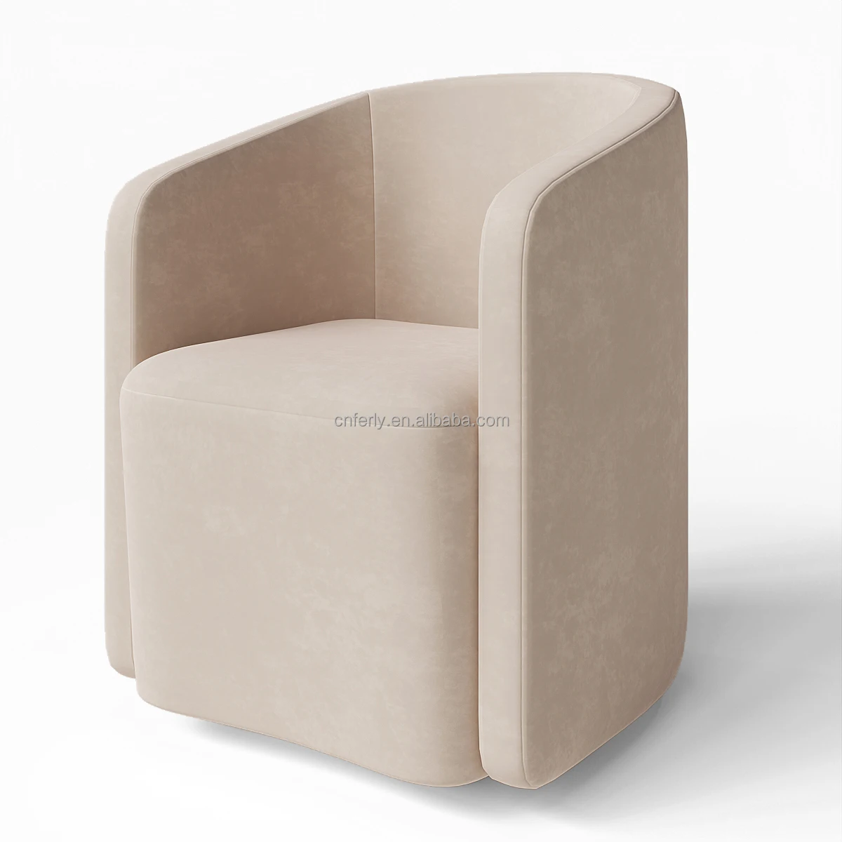 FERLY French Modern Design Luxury Dinning Table Set Dining Room Furniture Barrelback Fabric Dining Armchair