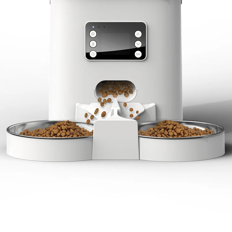 6L Auto Dog Double Bowl Phone Control Cat Automatic Feeder Smart Pet Bowl