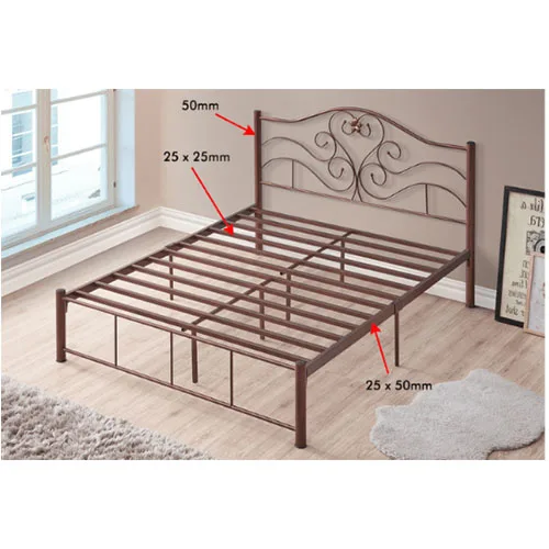 Standard Qualify White Double Metal Bed for Home Bedroom  Furniture Use