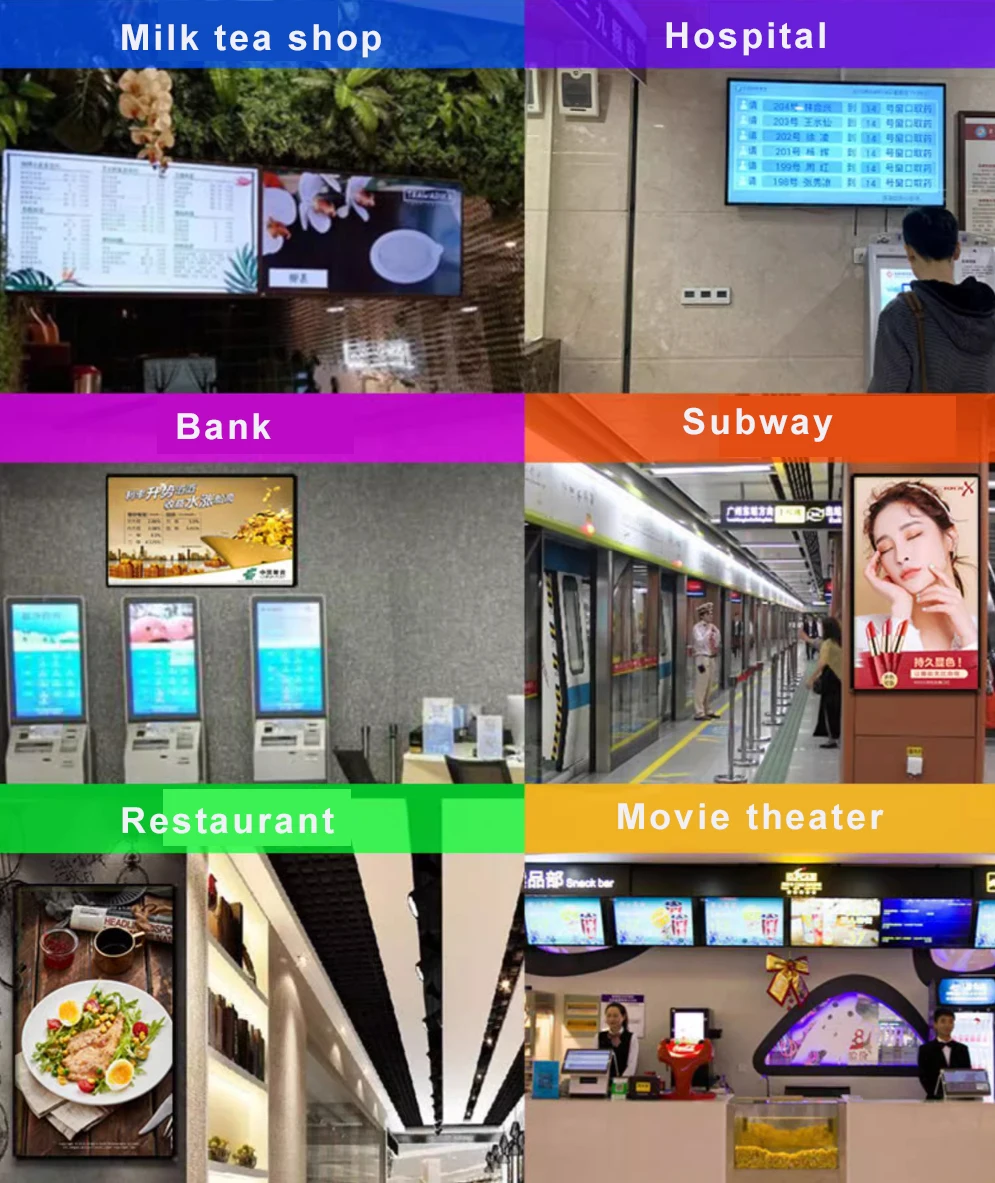 32 43 55inch Commercial Ads wall mounted restaurant digital menu board signage display advertising lcd digital menu boards