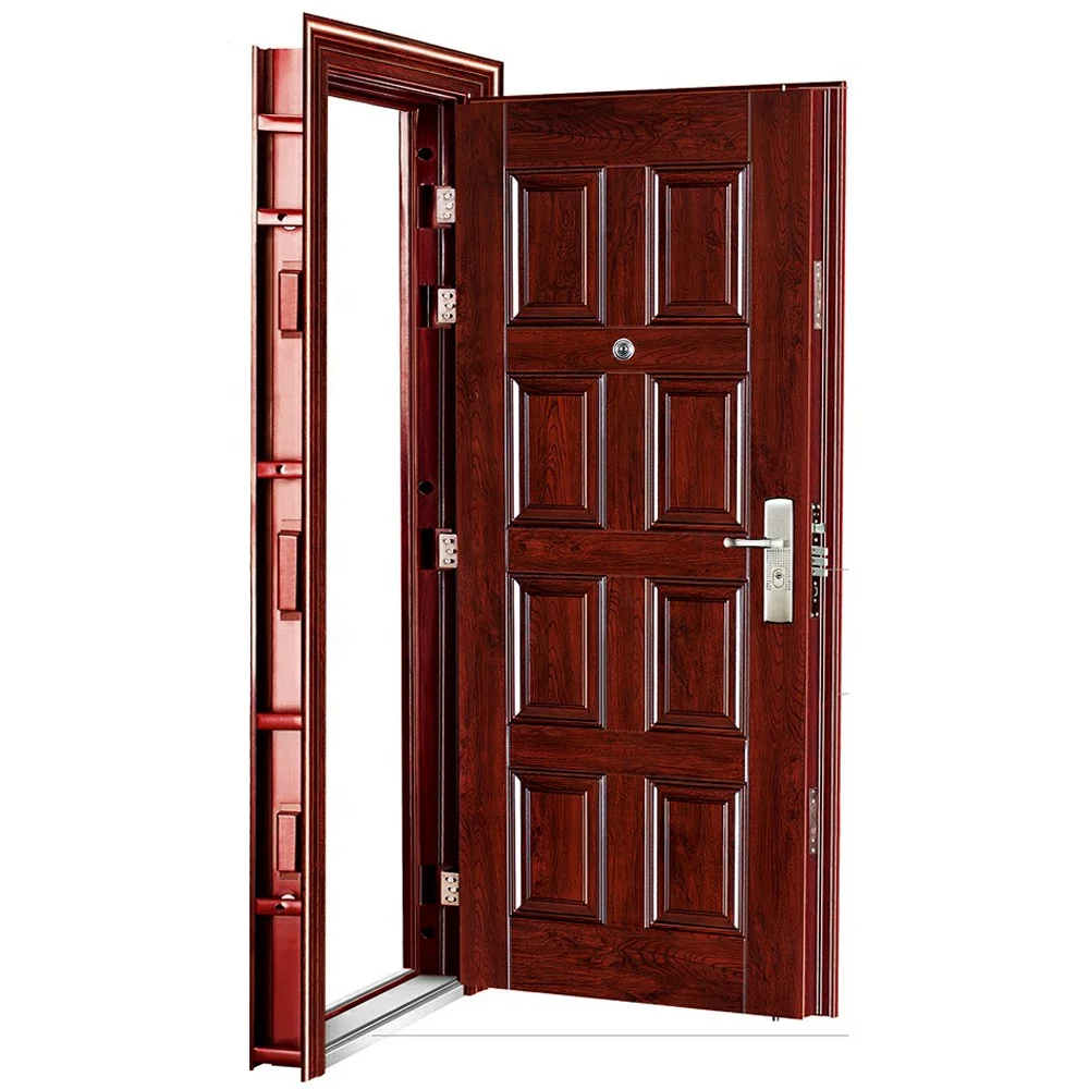 Customize Good Quality Project Warranty Aluminum Entrance Security Steel Door Exterior Anti-Theft Metal Main Gate