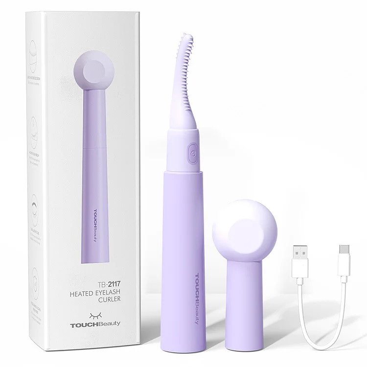 TOUCHBeauty Water washable silicone eyelash curler safe electric heated curling mascara tool heated eyelash beauty curler