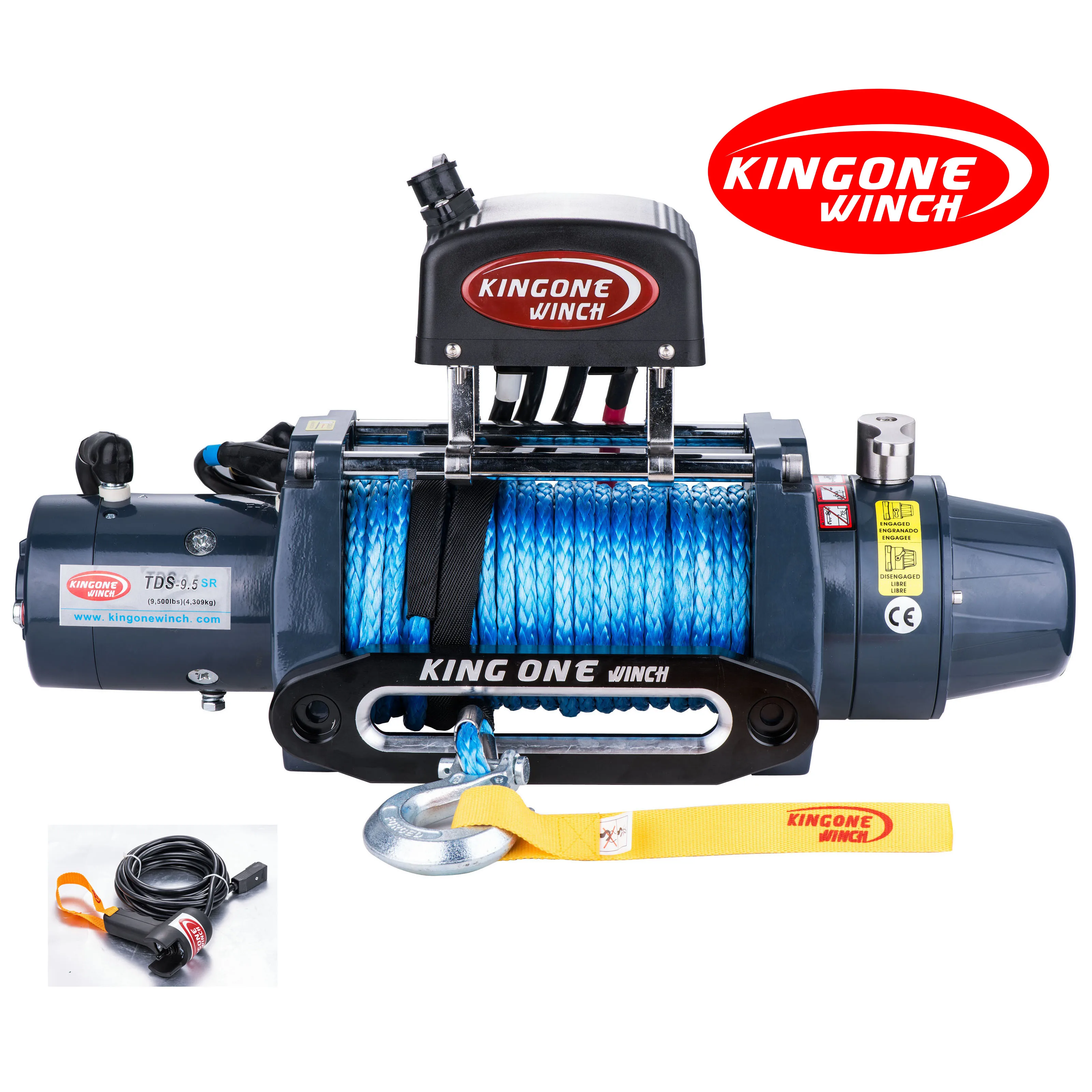 KINGONE made 9500lbs 12000lbs Electric 12/24v car winch off-road winch for jeep suv
