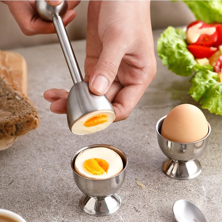 Egg Opener Topper Cutter Soft Boiled Shell Removal Egg Cup Holder Tools Stainless Steel Kitchen Gadgets Egg Breaker