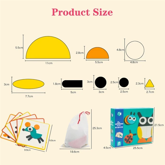 Wooden 3D Puzzle Animal Shape Cognitive Early Education Learning Toys for Children.