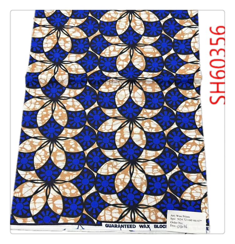 100% Cotton Real Wax fabric New Prints African Ankara batik Fabrics African Wax Kente 2/4Yards for dresses
