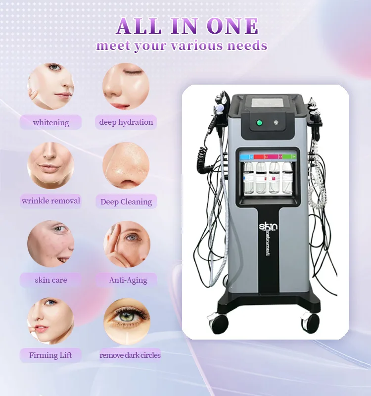 Hydro Oxygen Facial diamond microdermabrasion machine 8 in 1 Skin Rejuvenation peeling Machine