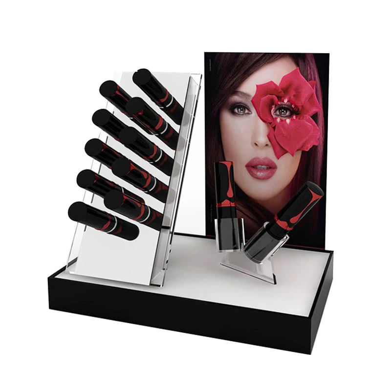 New arrival cosmetics make-up store tools for lipsticks liquid foundation nail polish customize acrylic table top display stand