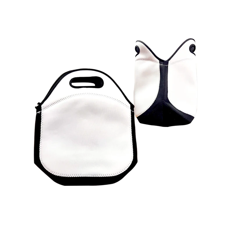 Portable big size insulated blank white neoprene lunch cooler bag for sublimation