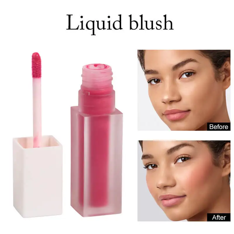 Custom 8 Colors Wholesale Vegan Rubor Makeup High Pigment Matte Waterproof Liquid Blusher Private Label Organic Liquid Blush
