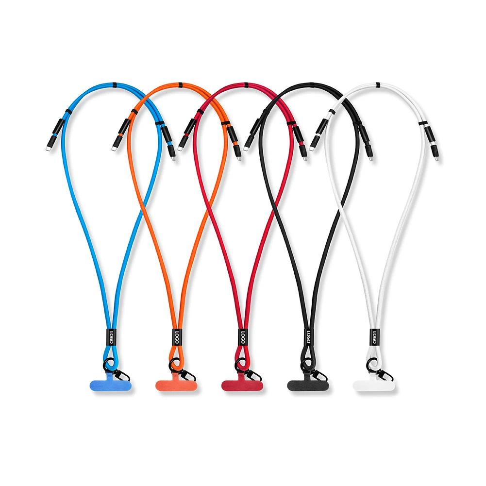 Type c to Type c Cable Adjustable 2 in 1 Lanyard Type c Cable for iPhone 15 16 Promotional Gifts for Christmas & Business.