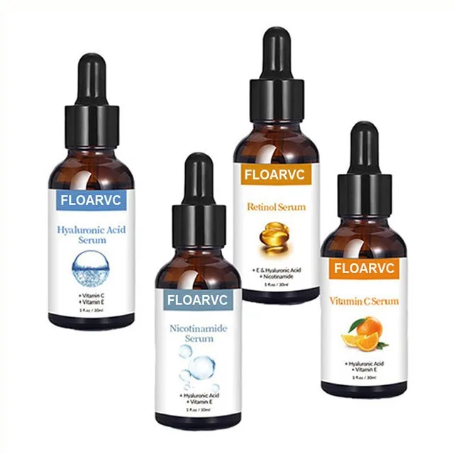 Wholesale In Stock Skin Care Serum Set Hyaluronic acid Vitamin C Retinol Bright Firm And Hydrate Face Beauty Serum