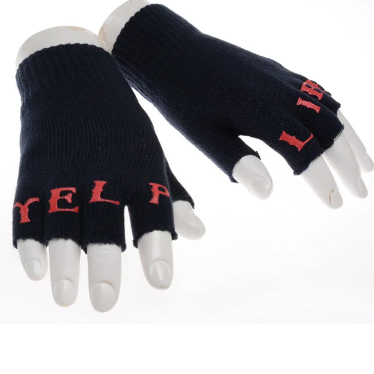 Customized Logo Solid Color Simple Winter Men Women Gloves Students Fingerless Computer Gloves